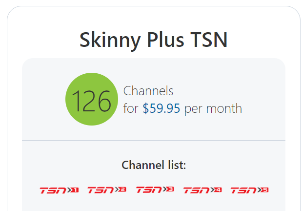 tv package skinny plus TSN - best internet speed for streaming tv